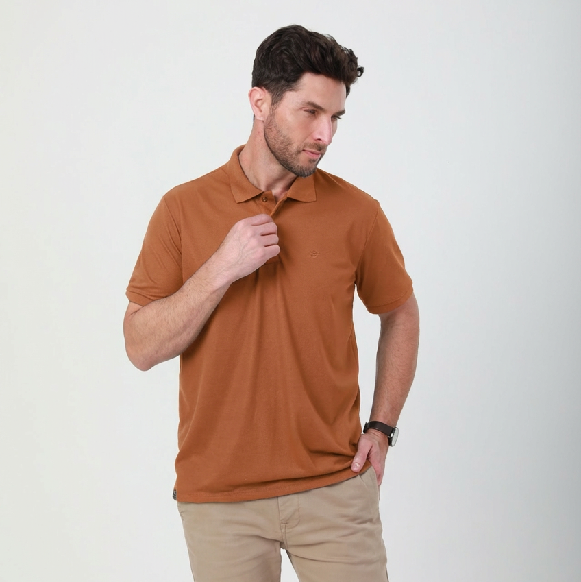 Camisa Polo Slim com Zíper na Gola