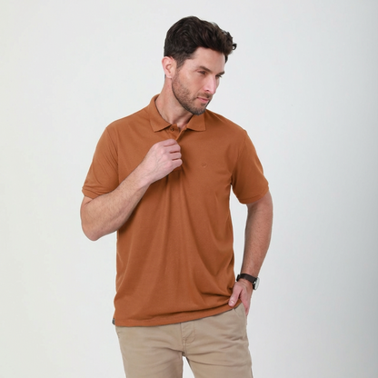 Camisa Polo Slim com Zíper na Gola